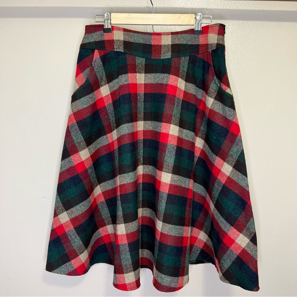 Ironi Classic Plaid Skirt Red Green